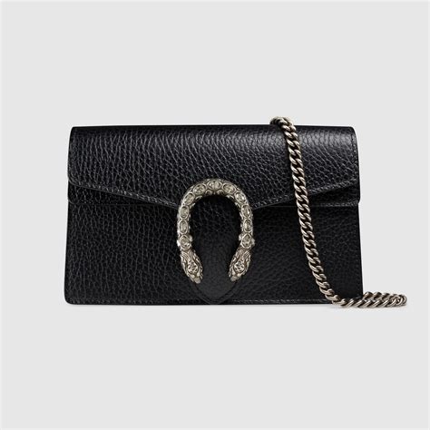 gucci mini酒神|Dionysus super mini bag in black patent leather .